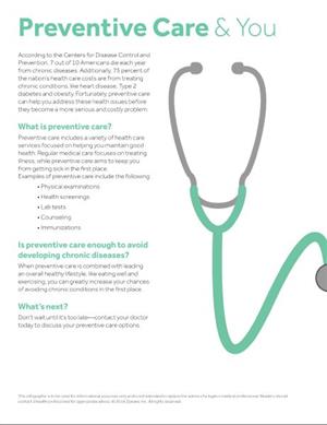 Preventative Care & You